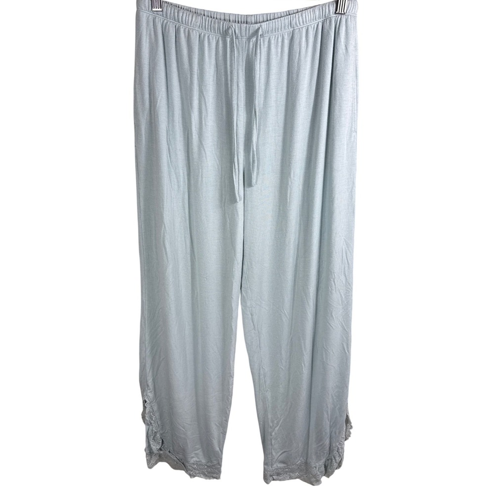 Nordstrom Pajama Set Womens Small Blue Lace Trim Cami and Pants Modal Sleepwear